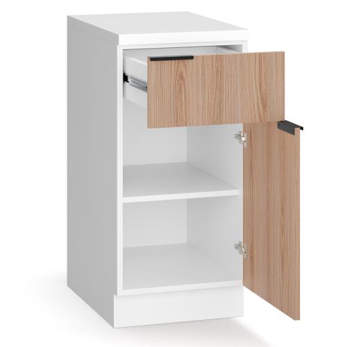 Blumfeldt WoodVista szafka kuchenna z szufladami, Solidny blat MDF, Cichy domyk, Aluminiowe uchwyty