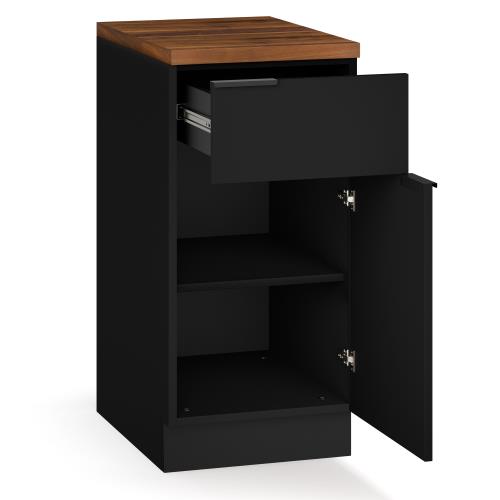 Blumfeldt WoodVista szafka kuchenna z szufladami, Solidny blat MDF, Cichy domyk, Aluminiowe uchwyty