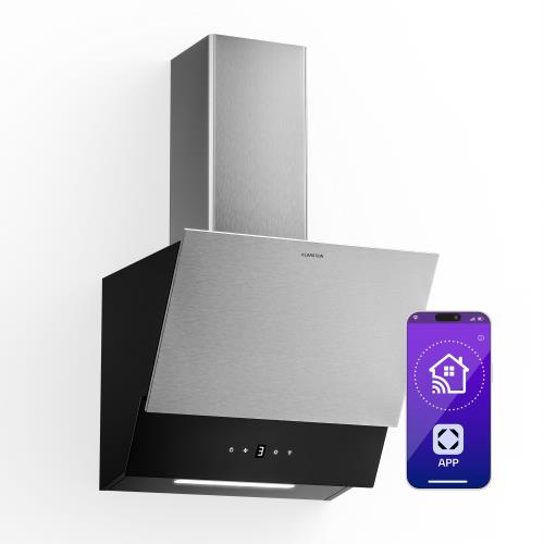 Klarstein Okap kuchenny Verosteel, Elegancki, minimalistyczny, wydajny, Klasa energetyczna A, 624 m³/h, 45 cm