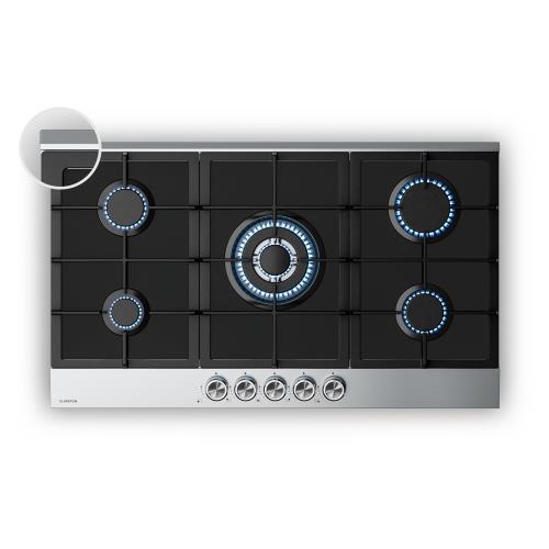 Klarstein Płyta gazowa Verosteel | 5 palników | zapłon elektryczny | kompatybilna z gazem ziemnym i LPG | 10400 W | 90 cm
