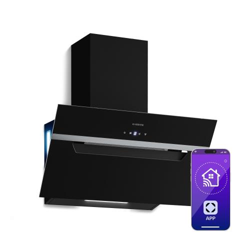 Klarstein Okap skośny BigBite | tryb otwarty i zamknięty | szkło bezpieczne | 417 m³/h | 60 cm