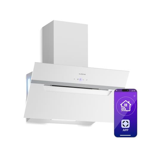 Klarstein Okap skośny BigBite | tryb otwarty i zamknięty | szkło bezpieczne | 417 m³/h | 60 cm