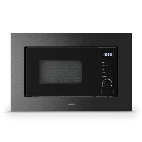 Klarstein Kuchenka mikrofalowa do zabudowy Verosteel z grillem | Grill 800 W | Kuchenka mikrofalowa 700 W | 60 cm