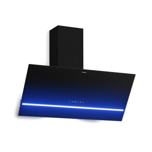 Klarstein Illuminosa okap przyścienny skośny | tryb wyciągu i recyrkulacji | minimalistyczny | 818 m³/h | 90 cm