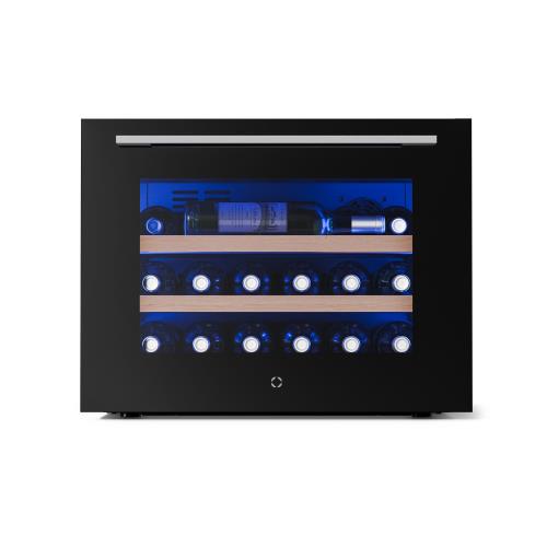 Klarstein Illuminosa Lodówka na wino do zabudowy | Nowoczesna | Ochrona UV | 61 litrów | 19 butelek | 60 cm