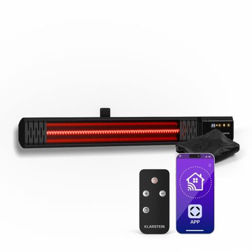 Klarstein Phantom Naścienny promiennik podczerwieni | 2000 W | 15 m² | wydajny i wąski | 84 cm x 10 cm