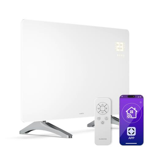 Klarstein Wonderglass panel grzewczy na podczerwień | 480 W | 7 - 14 m² | Nowoczesny szklany wygląd | 90 x 58 cm