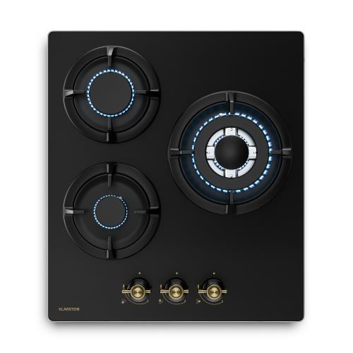 Klarstein Victoria płyta gazowa | 3 palniki aluminiowe | gaz ziemny i LPG | 6050 W | 45 cm