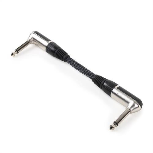 FrontStage 4x Kabel krosowy jack 6,35 mm 15cm w oplocie tekstylnym zagięty