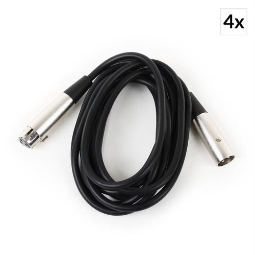 FrontStage Kabel XLR komplet 4 sztuki 3m męski / żeński