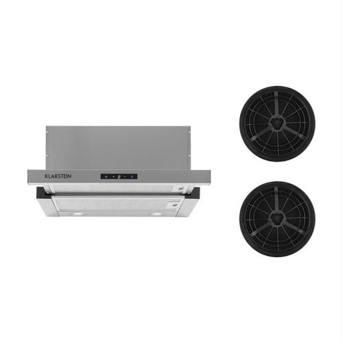 Klarstein Vinea, okap, komplet filtrów zapasowych z węglem aktywnym, 60 cm, 610m³/h, kolor srebrny