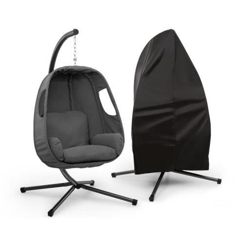 Blumfeldt Bella Donna, wiszący fotel bujany, zestaw przeciwdeszczowy, ciemnoszary