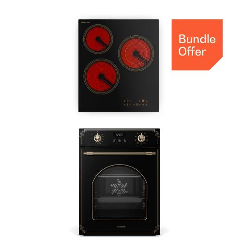 Klarstein Płyta ceramiczna Victoria + wąski piekarnik Victoria | Ponadczasowa | 45 cm