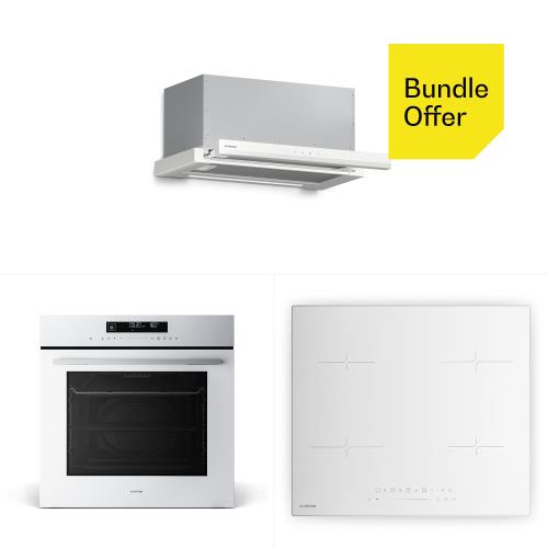 Klarstein Velaire płyta indukcyjna + Velaire piekarnik + Velaire okap teleskopowy | 60 cm