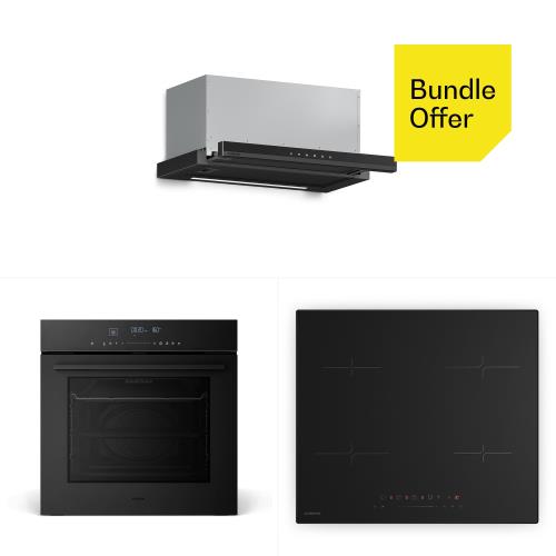 Klarstein Velaire płyta indukcyjna + Velaire piekarnik + Velaire okap teleskopowy | 60 cm