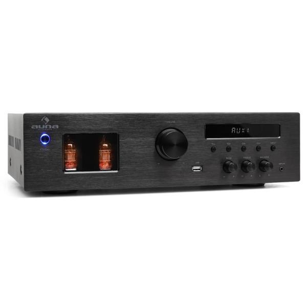 Auna Tube 65, wzmacniacz lampowy Hi-Fi, MP3/USB, 2 x 60 W RMS, max. 600 W