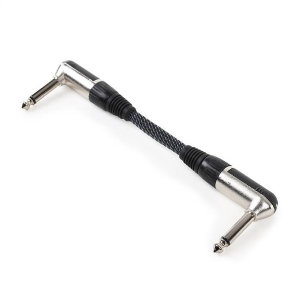 FrontStage Kabel krosowy Jack 6,35 mm, 15 cm, oplot tekstylny, kątowy