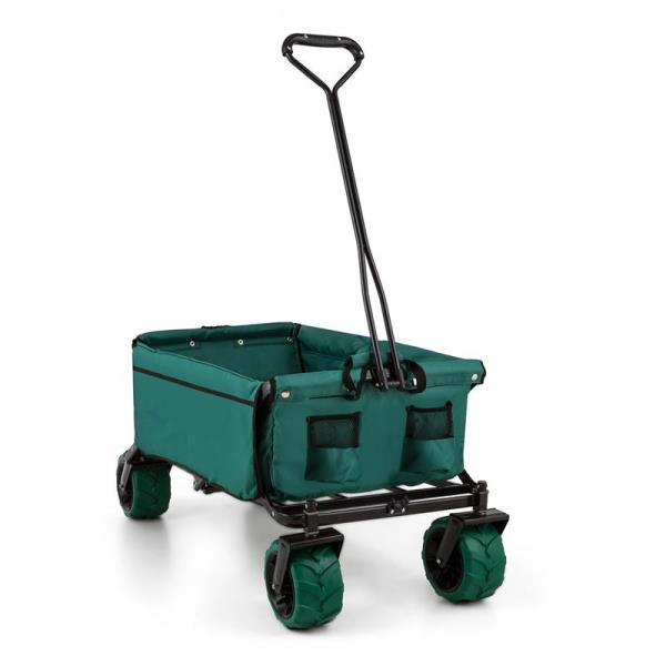 DURAMAXX Składany ręczny wózek Green Bollerwagen, 70 kg, 90 l, szerokie 10 cm koła, zielony