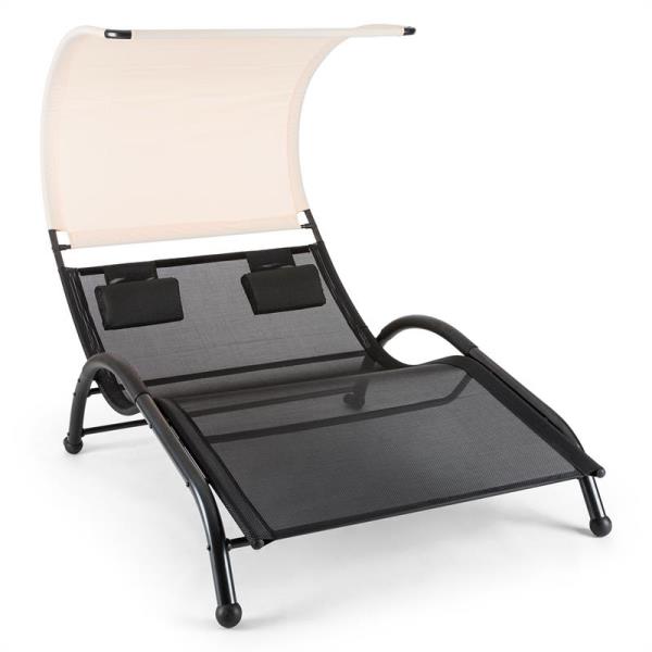 Blumfeldt Dandyland, podwójny leżak bujany, 130 x 200 cm, baldachim przeciwsłoneczny, beżowy