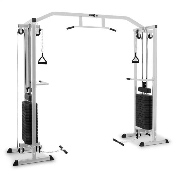KLARFIT Cablefit, stacja treningu funkcjonalnego, stal 2 x 170 lb, srebrna