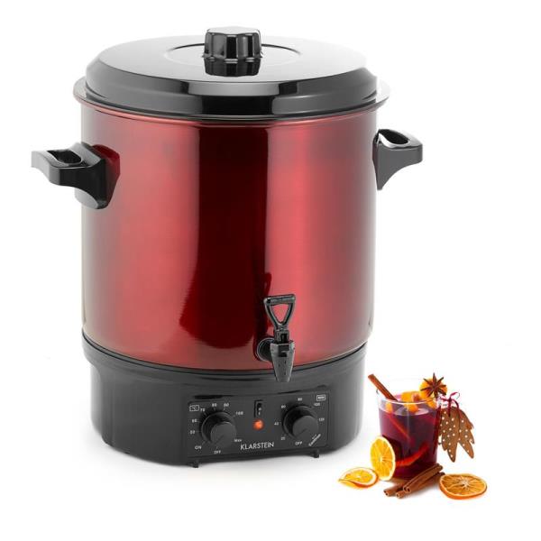 Klarstein Biggie Small Automat do wekowania Garnek do pasteryzacji 27 litrów2000 W stal nierdzewna czerwony