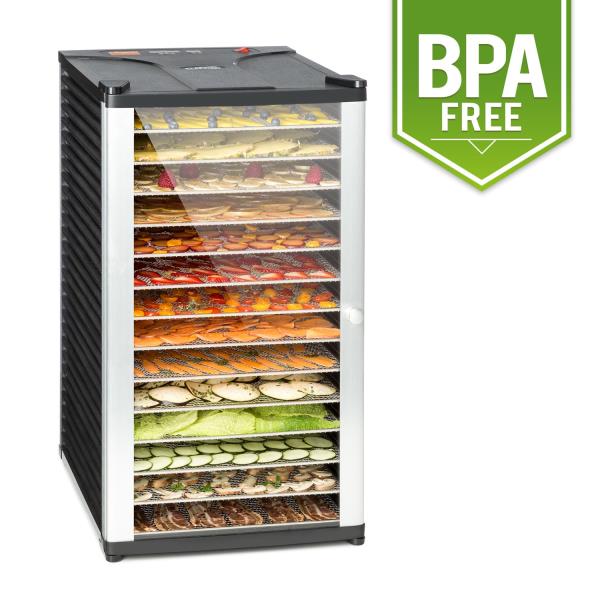 Klarstein Fruit Jerky 14 Suszarka do owoców 1000W 30 do 70 °C Zegar z 14 półkami Wyświetlacz LCD