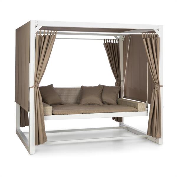 Blumfeldt Eremitage, luksusowa huśtawka ogrodowa, 236 x 180 x 210 cm, biały/brązowoszary