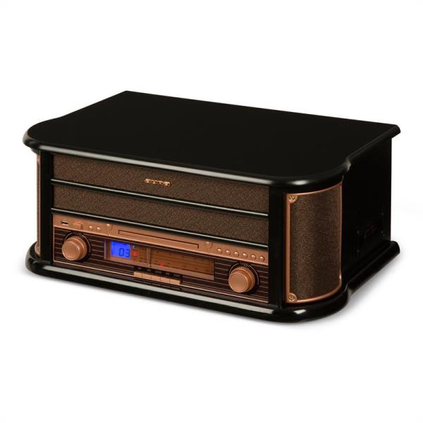 Auna Belle Epoque 1908, gramofon, wieża stereo, styl retro, USB, CD, MP3, FM