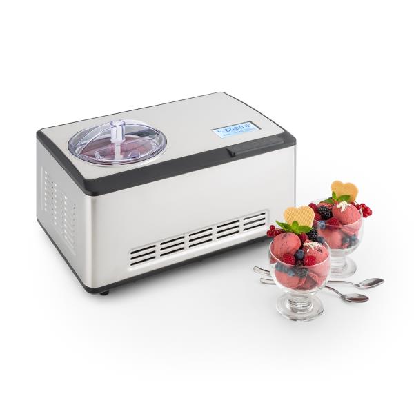 Klarstein Dolce Bacio maszynka do robienia lodów sprężarka 2l LCD touch stal nierdzewna