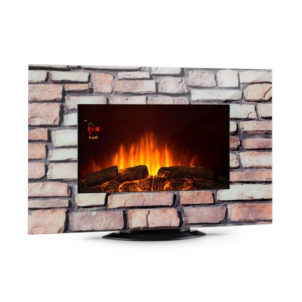 Klarstein Colmar, kominek elektryczny, szkło, 2000 W, 7 kolorów diod LED, pilot zdalnego sterowania