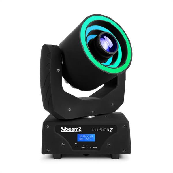 Beamz Illusion 2, ruchoma głowa, 30 W, pierścień LED 3 w 1 SMD RGB, DMx/Standalone, kolor czarny