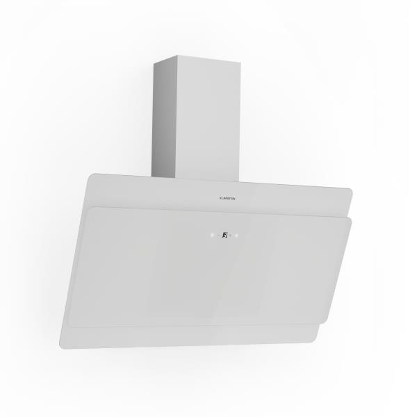 Klarstein Aurica 90, okap kuchenny przyścienny, 90 cm, 610 m³/h, LED, panel dotykowy, szkło, kolor biały