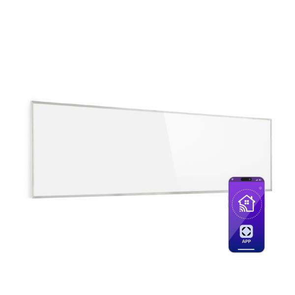 Klarstein Wonderwall Smart, panel grzewczy na podczerwień, grzejnik, 30 x 100 cm, 300 W, programator czasowy, IP24, biały