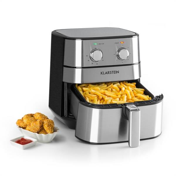 Klarstein AeroVital, frytkownica beztłuszczowa, 1700 W, 5,4 l, timer, stal szlachetna, kolor srebrny