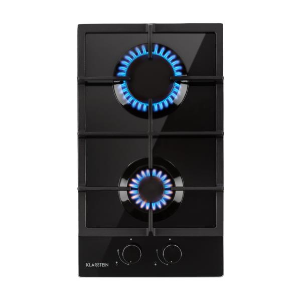 Klarstein Ignito Domino, płyta gazowa, 2 palniki Sabaf, szkło ceramiczne, czarna
