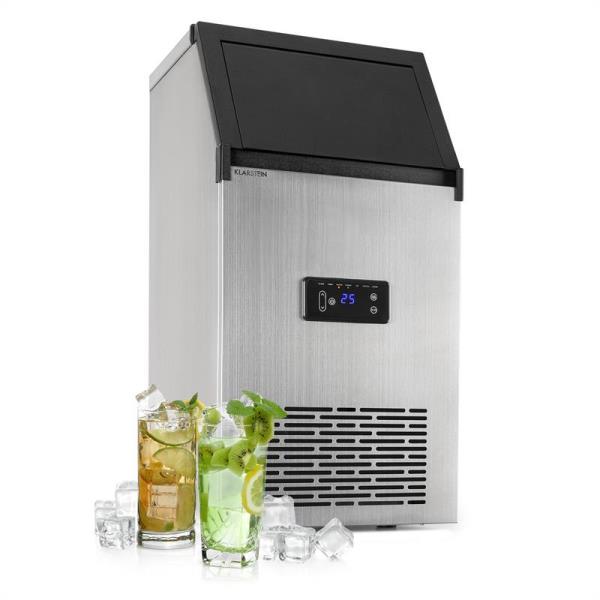Klarstein Glacial XL, fesjonalna kostkarka do lodu, 38 kg/24 h, 15 l dioda LED stal szlachetna, czarny