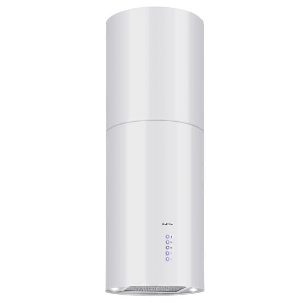 Klarstein Beretta, okap kuchenny wyspowy, Ø 35 cm, LED, 650 m³/h, kolor biały