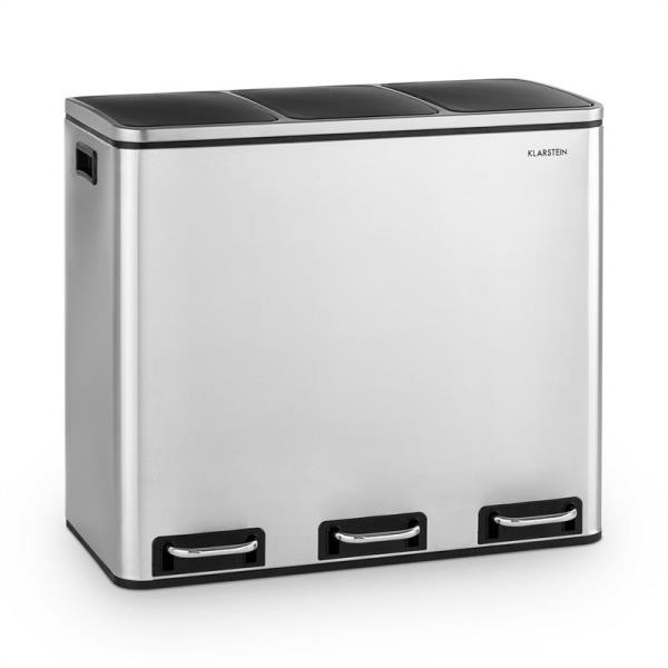 Klarstein Grandmaster Trash, kosz na śmieci z pedałem, 54 l (3 x 18 l), cichy domyk, polipropylen, stal szlachetna