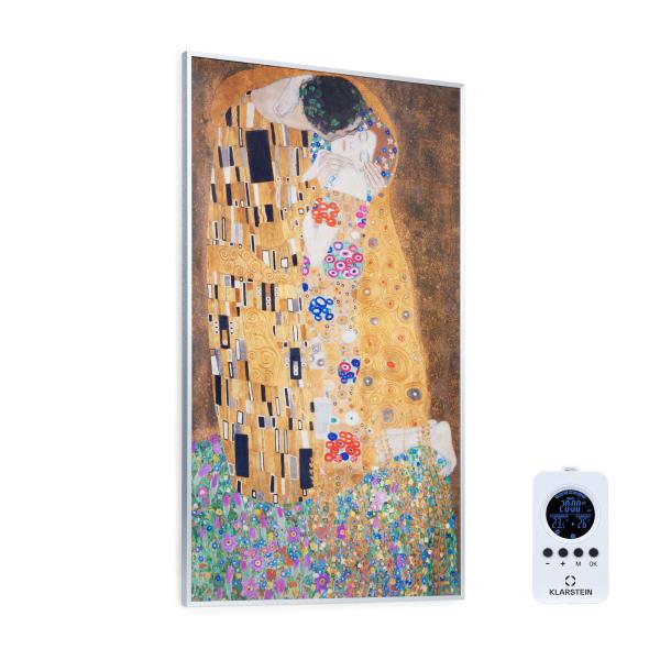 Klarstein Wonderwall Air Art Kuss, panel grzewczy na podczerwień, grzejnik, 101 x 60 cm, 600 W, montaż na ścianie, pilot