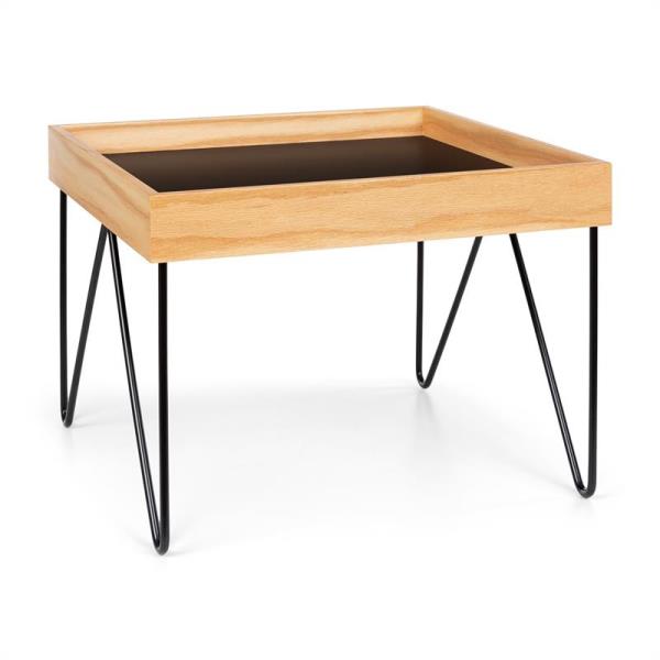 Besoa Big Lyon, stolik kawowy, melamina/MDF z dębowym fornirem, stalowy stelaż