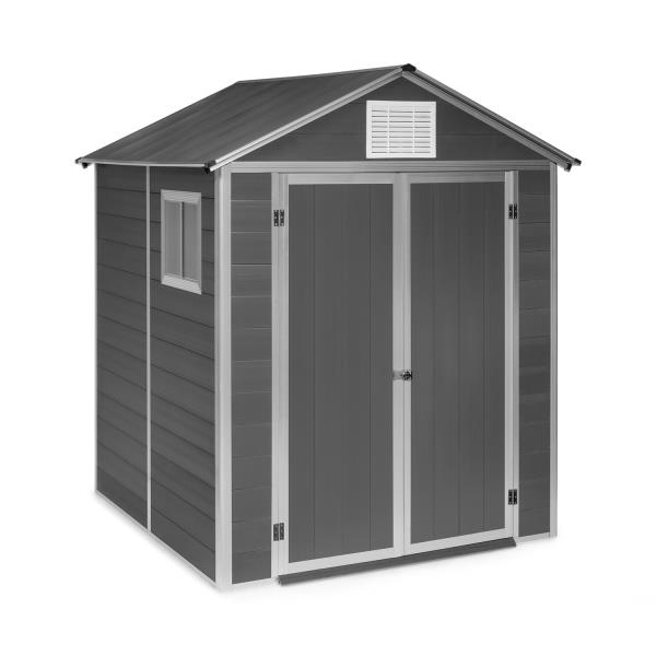 Blumfeldt Schatzkammer, szopa ogrodowa, odporna na promieniowanie UV, PVC, zamek, okno boczne, szary