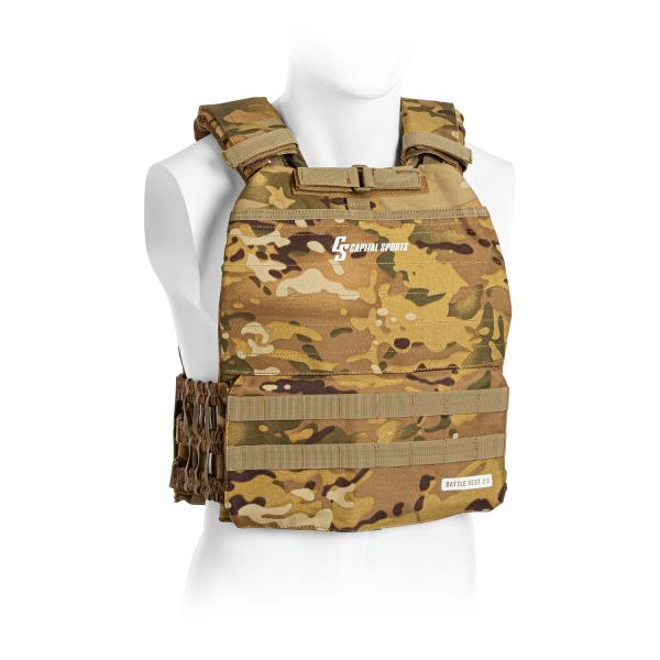 Capital Sports Battlevest 2.0, kamizelka obciążeniowa, obciążniki 2 x 8.75 lbs camo