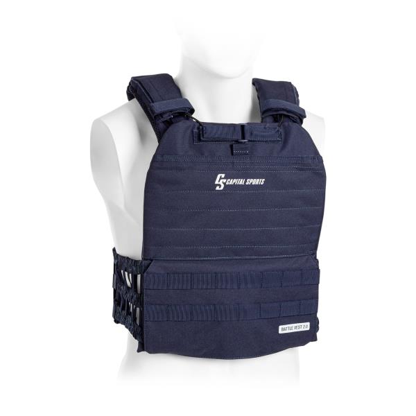 Capital Sports Battlevest 2.0, kamizelka obciążeniowa, 2 x 2 obciążiki po 2,6/4 kg, niebieska