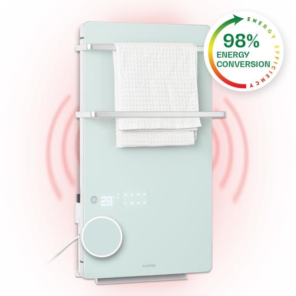 Klarstein Hot Spot Crystal Flow, grzejnik łazienkowy, 45 x 82 cm, 36 m², 2000 W, 5-40°C, LED