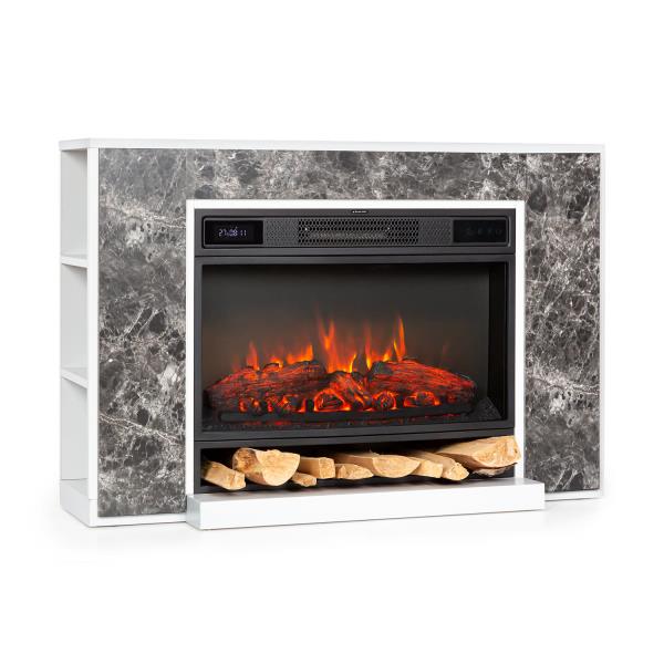 Klarstein Vulsini Nightfall, kominek elektryczny, 1900 W, LED technologia, pilot zdalnego sterowania, szary