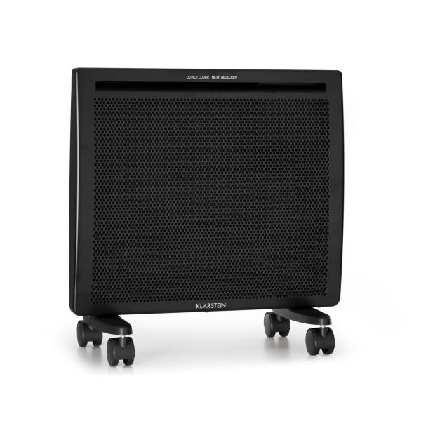 Klarstein Hot Spot Slimcurve Double Wave, 2 w 1 grzejnik, 1000 W, timer tygodniowy, czarny