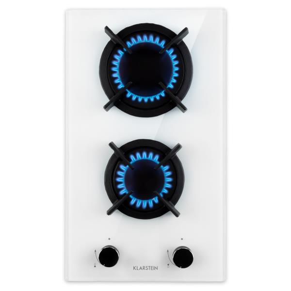 Klarstein Goldflame Domino, płyta gazowa, 2 palniki z mosiądzu, szkło ceramiczne