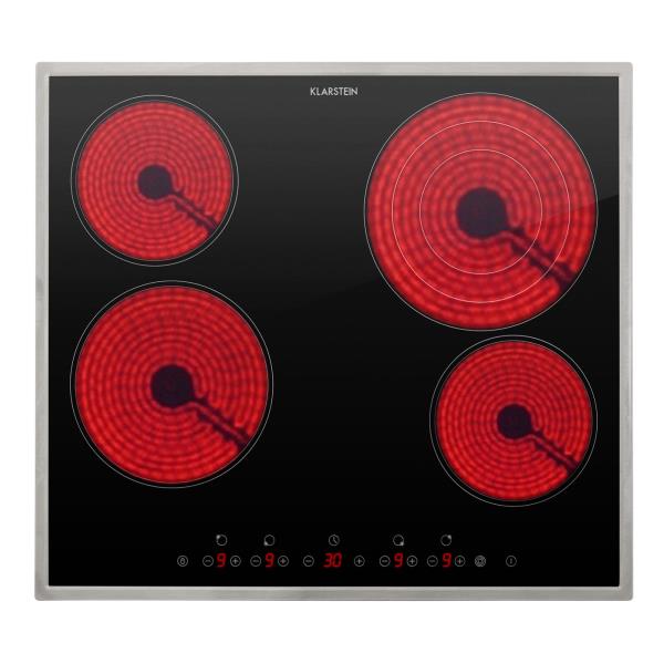 Klarstein Virtuosa 4 Prime, płyta ceramiczna, 4 pola grzewcze, 6500 W, szkło ceramiczne, obramowanie ze stali szlachetnej