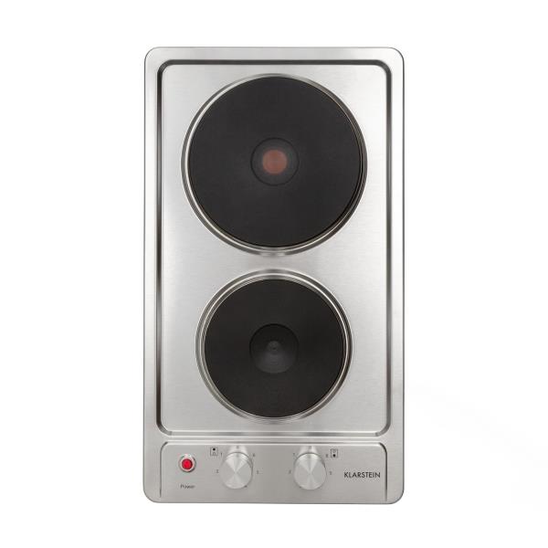 Klarstein Appetito Domino, płyta elektryczna, 2 pola grzewcze, 6 stopni mocy, 3000 W, stal nierdzewna