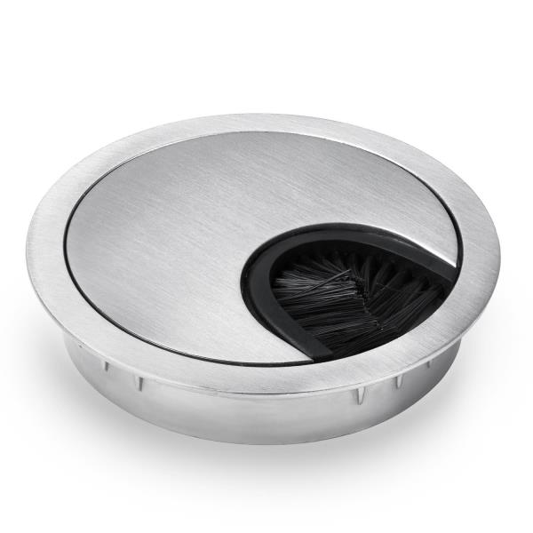 OneConcept Przepust kablowy, zestaw 2 sztuk, 60 mm, metal, uszczelka szczotkowa